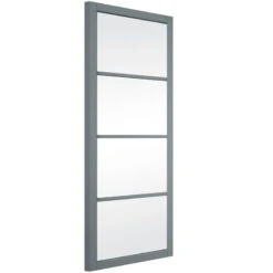 JELD-WEN Grey 4 Panel Clear Glazed Interior Door - 1981 X 686 X 35mm - 23GRSHAK4+GCF
