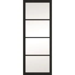 JELD-WEN Black 4 Panel Clear Glazed Interior Door - 1981 X 686 X 35mm - 23BLSHAK4+GCF