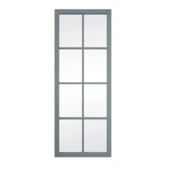 JELD-WEN Grey 8 Panel Clear Glazed Interior Door - 1981 X 762 X 35mm - 26GRSHAK8+GCF
