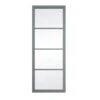 JELD-WEN Grey 4 Panel Clear Glazed Interior Door - 1981 X 838 X 35mm - 29GRSHAK4+GCF