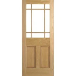 LPD Downham 9L Unglazed Unfinished Oak Interior Door 1981 X 762 X 35mm - PPDOW30OAK