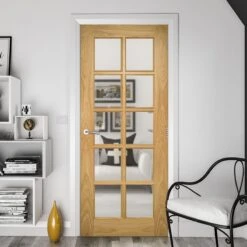 Deanta Bristol Unfinished Oak Bevelled Glaze Interior Door 1981 X 610 X 35mm - 35BRUNX610