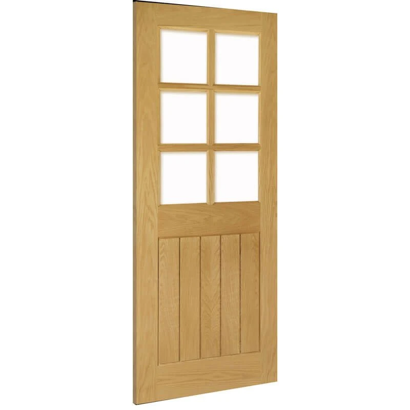 Deanta Ely Prefinished Oak Bevelled Glaze Interior Door 1981 X 762 X 35mm - 35ELYGBX762FSC 2 Deanta Ely Prefinished Oak Bevelled Glaze Interior Door 1981 X 762 X 35mm - 35ELYGBX762FSC - Image 2