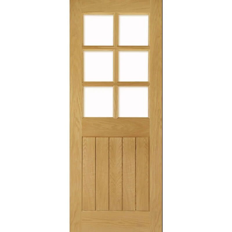 Deanta Ely Prefinished Oak Bevelled Glaze Interior Door 1981 X 762 X 35mm - 35ELYGBX762FSC 3 Deanta Ely Prefinished Oak Bevelled Glaze Interior Door 1981 X 762 X 35mm - 35ELYGBX762FSC - Image 3
