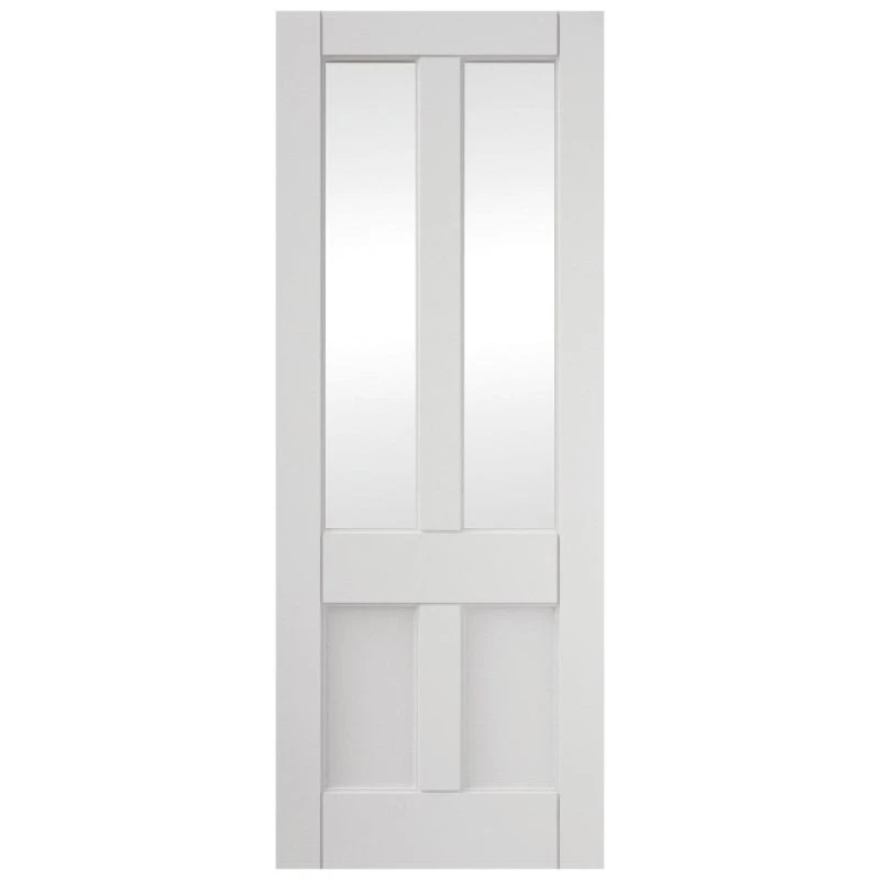 JELD-WEN 4 Panel Clear Glazed Primed Interior Door 1981 X 610 X 35mm - 20PRIDEC4+GCF 1 JELD-WEN 4 Panel Clear Glazed Primed Interior Door 1981 X 610 X 35mm - 20PRIDEC4+GCF
