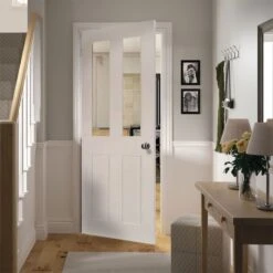 Deanta Eton White Primed Glazed Interior Door 2040 X 826 X 40mm - 40ETOGWHP826