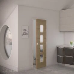 Deanta Augusta Prefinished Oak Glazed Interior Fire Door 1981 X 762 X 45mm - 45AUGCGF/DX762FSC