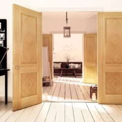 Deanta Kensington Prefinished Oak Interior Fire Door 2040 X 926 X 45mm - 45KENSF/DX926FSC