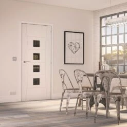 Deanta Pamplona White Primed Glazed Interior Fire Door 1981 X 838 X 45mm - 45PAMPCGF/DWHP838