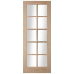 JELD-WEN 10 Light Clear Glazed Interior Door 1981 X 762 X 35mm - 26WOAK10+GCF