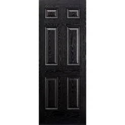 LPD Colonial 6P Pre-Finished Black GRP Exterior Door 1981 X 838 X 44mm - GRPCOLBLA33