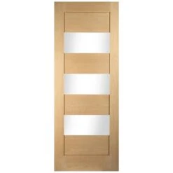 JELD-WEN Cottage Horizontal 3 Light Clear Glazed Interior Door 1981 X 686 X 35mm - 23OAKHFL+GCF