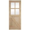 JELD-WEN Framed, Ledged And Braced Clear Glazed, Sliding Barn Interior Door 2073 X 862 X 35mm - 862MINFLBINT+GC