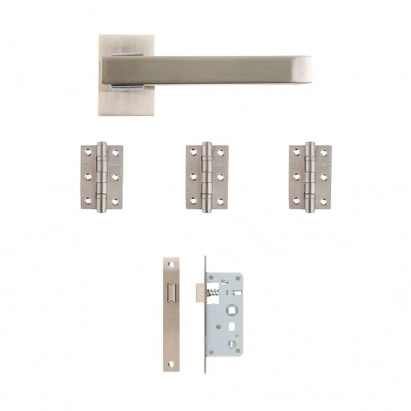 Deanta Argo Urban Latch Kit With 3 Hinges - Satin Nickel Chrome - ARGULAK76SNC 1 Deanta Argo Urban Latch Kit With 3 Hinges - Satin Nickel Chrome - ARGULAK76SNC