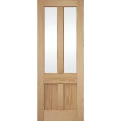 JELD-WEN 4 Panel Clear Glazed Oak Interior Door 1981 X 762 X 35mm - 26OAKDEC4+GCF