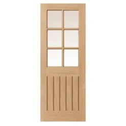 JB Kind Tutbury Unfinished Oak Glazed Interior Door 1981 X 686 X 35mm - OTUT23