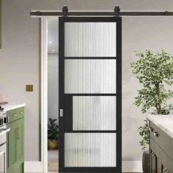 LPD Chelsea 4L Primed Reeded Black Interior Door 1981 X 838 X 35mm - CHEBLAREE33 -Bostitch Store c h cheblaree33 2