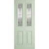 LPD Malton 2L Glazed Pre-Finished Light Green Front White Inside Exterior Door 1981 X 838 X 44mm - GRPMALGRN33