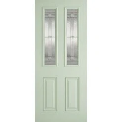 LPD Malton 2L Glazed Pre-Finished Light Green Front White Inside Exterior Door 1981 X 838 X 44mm - GRPMALGRN33