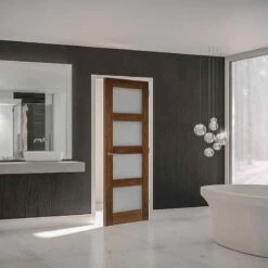 Deanta Coventry Prefinished Walnut Frosted Glaze Interior Door 1981 X 610 X 35mm - 35HP1WGFX610FSC