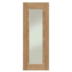 XL Joinery Palermo Essential 1 Light Internal Oak Door With Clear Glass - EGOPAL1L27