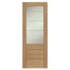 XL Joinery Palermo 2XG Internal Oak Door With Clear Etched Glass - EGOPALXG24
