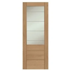 XL Joinery Palermo 2XG Internal Oak Door With Clear Etched Glass - EGOPALXG27