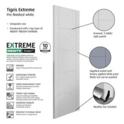 JB Kind Tigris Extreme White External Door 1981 X 838 X 44mm - EXTIG29 -Bostitch Store e x extig29 2