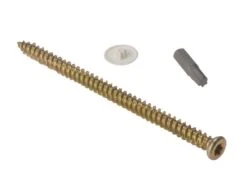 Forgefix Concrete Frame Screw Torx Compatible High-Low Thread Zinc Yellow Passivated 7.5 X 202mm Box 100 - FORCFS202