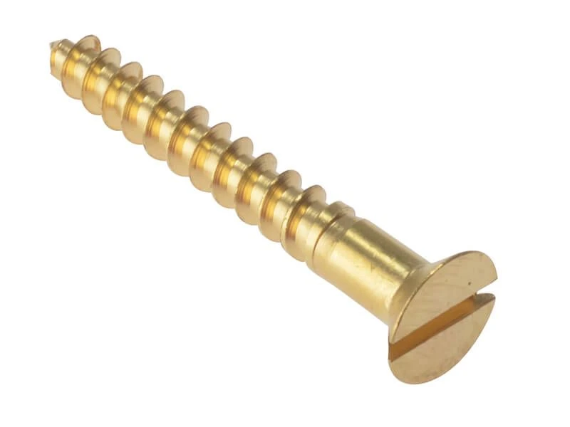 Forgefix Wood Screw Slotted Countersunk Solid Brass 1.1/4in X 8 Box 200 - FORCSK1148B 1 Forgefix Wood Screw Slotted Countersunk Solid Brass 1.1/4in X 8 Box 200 - FORCSK1148B