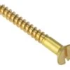 Forgefix Wood Screw Slotted Countersunk Solid Brass 1.1/2in X 12 Box 200 - FORCSK11212B
