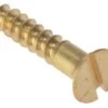 Forgefix Wood Screw Slotted Countersunk Solid Brass 1in X 6 Box 200 - FORCSK16B