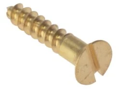 Forgefix Wood Screw Slotted Countersunk Solid Brass 1.1/4in X 6 Box 200 - FORCSK1146B