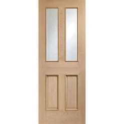 XL Joinery Malton With Raised Mouldings Internal Oak Door With Clear Bevelled Glass 1981 X 762 X 35mm - GOMAL30RM