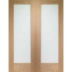 XL Joinery Pattern 10 Internal Oak Rebated Door Pair With Obscure Glass 1981 X 1524 X 40mm - GOPP1060O