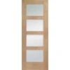 XL Joinery Shaker 4 Light Pre-Finished Internal Oak Door With Clear Glass 1981 X 610 X 35mm - PFGOSHA4L24C
