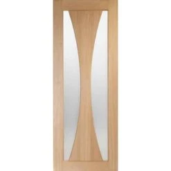 XL Joinery Verona Pre-Finished Internal Oak Door With Clear Glass -1981 X 762 X 35mm (30") - PFGOVER30C