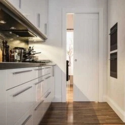 Deanta Single Pocket Door Kit Inc Handle & Doorjamb 100mm - PDSK-826-100