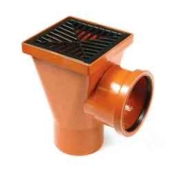 Polypipe Underground Drainage 110mm Back Inlet Square Hopper Inc. Square Grid