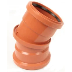Polypipe Underground Drainage 0-30 Degree Adjustable Double Socket Bend, 110mm