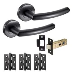 JB Kind Raven Black Door Handle Latch Pack - RAVLP