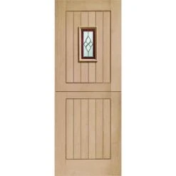 XL Joinery Chancery Stable Triple Glazed External Oak Door (M&T) With Brass Caming 1981 X 762 X 44mm - TGOSTAC30