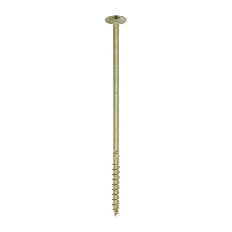 Timco Timber Frame Construction & Landscaping Screws - Wafer - Exterior - Green Organic Box 50pcs - 8.0 X 225 - 225INW 1 Timco Timber Frame Construction & Landscaping Screws - Wafer - Exterior - Green Organic Box 50pcs - 8.0 X 225 - 225INW