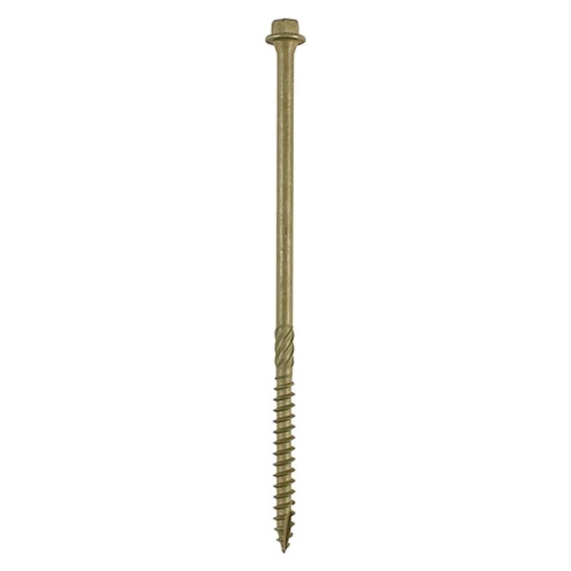 Timco Timber Frame Construction & Landscaping Screws - Hex - Exterior - Green Organic Box 50pcs - 6.7 X 250 - 250IN 1 Timco Timber Frame Construction & Landscaping Screws - Hex - Exterior - Green Organic Box 50pcs - 6.7 X 250 - 250IN
