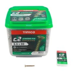 Timco C2 Strong-Fix Multi-Purpose Premium Screws - PZ - Double Countersunk - Yellow 1800pcs Tub - 3.5 X 30 - 35030C2TUB 6 Timco C2 Strong-Fix Multi-Purpose Premium Screws - PZ - Double Countersunk - Yellow 1800pcs Tub - 3.5 X 30 - 35030C2TUB -Bostitch Store t i timco 35030c2tub 2