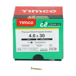 Timco C2 Strong-Fix Multi-Purpose Premium Screws - Industry Pack - PZ - Double Countersunk - Yellow Box 1000pcs - 4.0 X 30 - 40030C2IND 6 Timco C2 Strong-Fix Multi-Purpose Premium Screws - Industry Pack - PZ - Double Countersunk - Yellow Box 1000pcs - 4.0 X 30 - 40030C2IND -Bostitch Store t i timco 40030c2ind 2