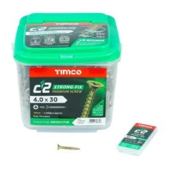 Timco C2 Strong-Fix Multi-Purpose Premium Screws - PZ - Double Countersunk - Yellow 1500pcs Tub - 4.0 X 30 - 40030C2TUB 6 Timco C2 Strong-Fix Multi-Purpose Premium Screws - PZ - Double Countersunk - Yellow 1500pcs Tub - 4.0 X 30 - 40030C2TUB -Bostitch Store t i timco 40030c2tub 2