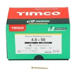 Timco C2 Strong-Fix Multi-Purpose Premium Screws - Industry Pack - PZ - Double Countersunk - Yellow Box 1000pcs - 4.0 X 50 - 40050C2IND 6 Timco C2 Strong-Fix Multi-Purpose Premium Screws - Industry Pack - PZ - Double Countersunk - Yellow Box 1000pcs - 4.0 X 50 - 40050C2IND -Bostitch Store t i timco 40050c2ind 2