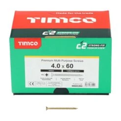 Timco C2 Strong-Fix Multi-Purpose Premium Screws - Industry Pack - PZ - Double Countersunk - Yellow Box 1000pcs - 4.0 X 60 - 40060C2IND 6 Timco C2 Strong-Fix Multi-Purpose Premium Screws - Industry Pack - PZ - Double Countersunk - Yellow Box 1000pcs - 4.0 X 60 - 40060C2IND -Bostitch Store t i timco 40060c2ind 2