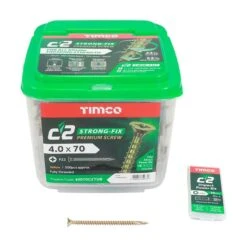 Timco C2 Strong-Fix Multi-Purpose Premium Screws - PZ - Double Countersunk - Yellow 500pcs Tub - 4.0 X 70 - 40070C2TUB 6 Timco C2 Strong-Fix Multi-Purpose Premium Screws - PZ - Double Countersunk - Yellow 500pcs Tub - 4.0 X 70 - 40070C2TUB -Bostitch Store t i timco 40070c2tub 2